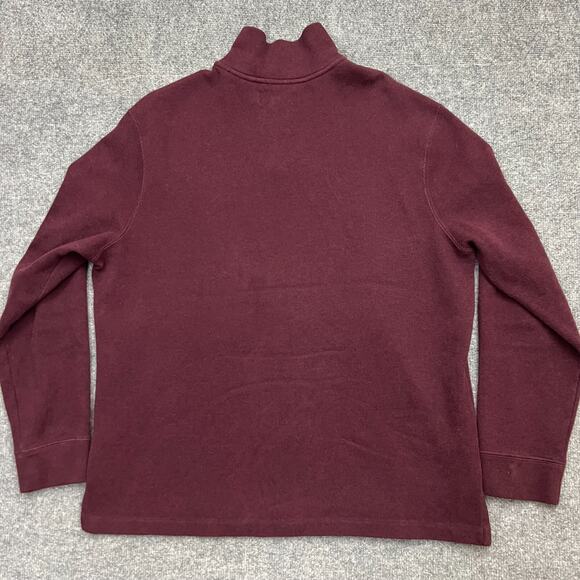 Polo Ralph Lauren Sweater Men's XL Burgundy Tight Knit Mock Neck Quarter Zip - Picture 5 of 11